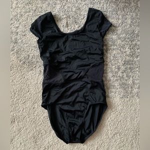 Balera Black Cap Sleeve Mesh Inser Leotard